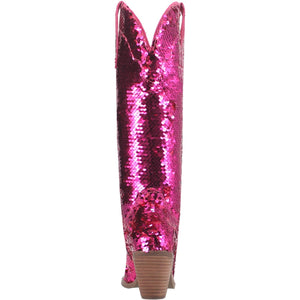 Dance Hall Queen Hot Fuchsia Pink Sequin Knee High Boots (DS)