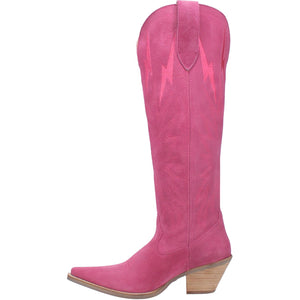 Thunder Road Fuchsia Suede Lightning Bolt Leather Boots (DS)