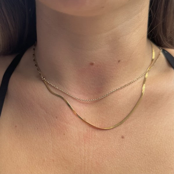 Nikki Smith Micro Gold Herringbone Necklace