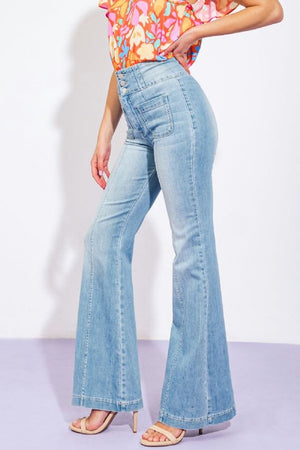 Killin' Time Wide Waist Band Bell Bottom Jeans ~ PREORDER