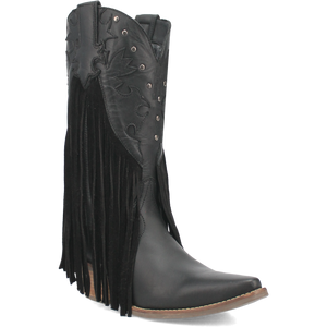 Hoedown Black Leather Fringe Boots (DS)
