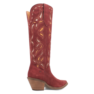 Bandelera Burgundy Suede Leather Embordered Boots (DS)