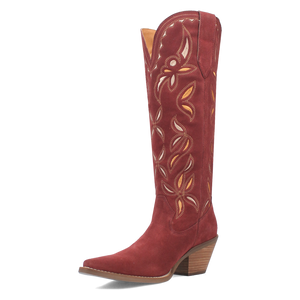 Bandelera Burgundy Suede Leather Embordered Boots (DS)
