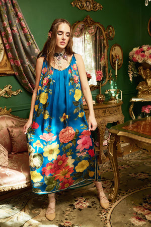 French Riviera Victorian Floral Maxi Dress - PREORDER