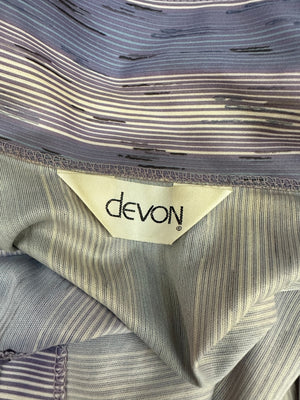 Devon Retro Striped Print Vintage Button Up Blouse - Size S/M - 2/4/6