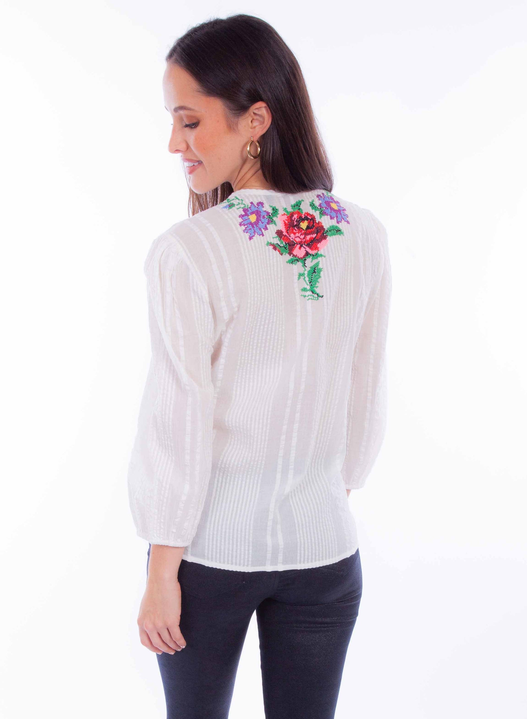 Mariachi Mama Floral Embroidered Top