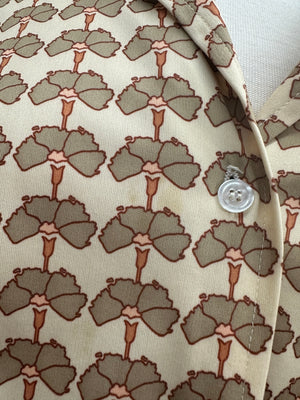 Lady Devon Vintage Floral Button Up Blouse - Large 10/12