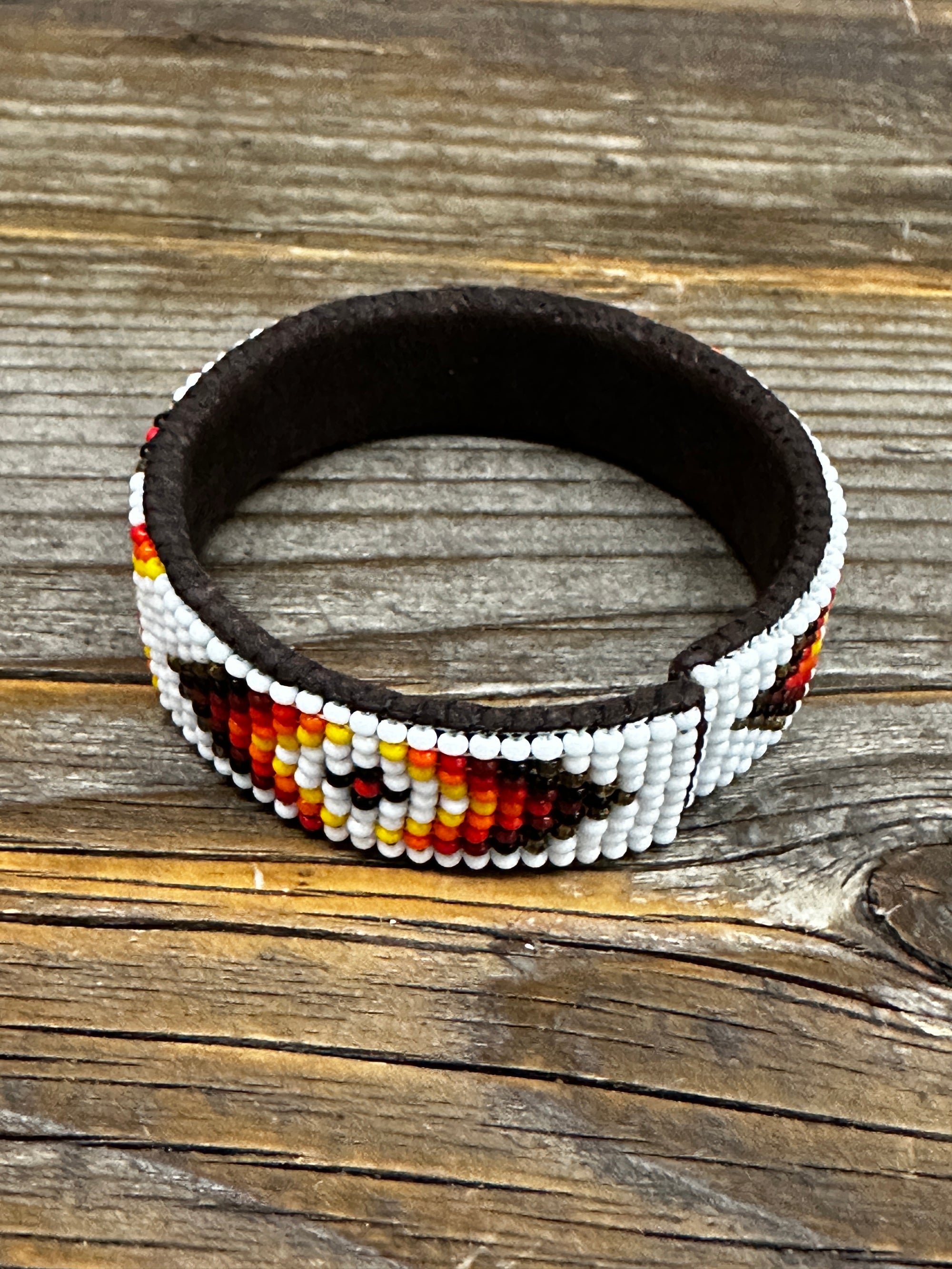 Kaqchi White Native Leather Cuff Bracelet ~ MADE TO ORDER