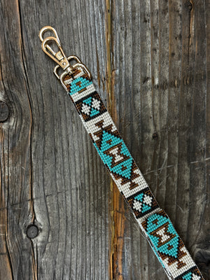 Kaqchi Beaded Turquoise & Gold Crossbody Straps ~ MADE TO ORDER