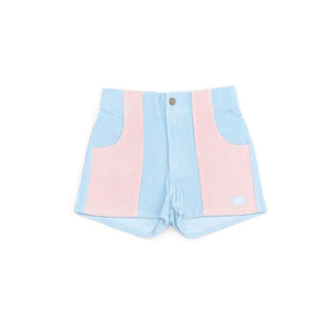 Hammies Two-Tone Shorts- Powder Blue/Pink