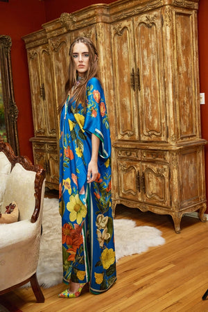 French Riviera Victorian Floral Maxi Kimono Duster Cardigan - PREORDER