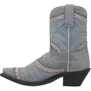 Fancy Blue Leather Booties (DS)