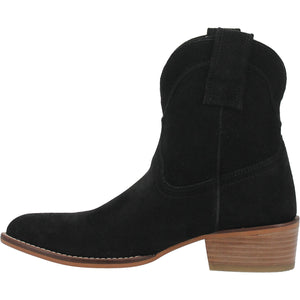Tumbleweed Black Suede V Cut Front Ankle Booties (DS)