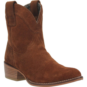 Tumbleweed Whiskey Brown Suede V Cut Front Ankle Booties (DS)