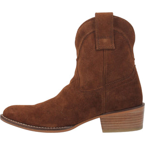 Tumbleweed Whiskey Brown Suede V Cut Front Ankle Booties (DS)