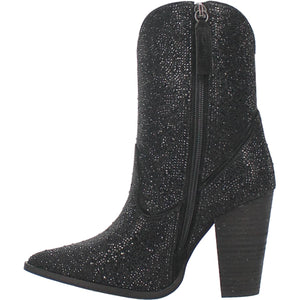 Neon Moon Bling Black Leather Booties (DS)