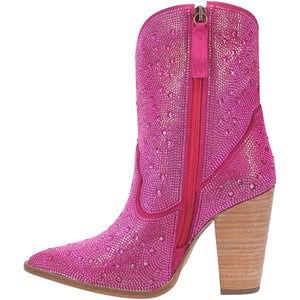 Neon Moon Bling Fuchsia Leather Booties (DS) ~ PREORDER 9/15