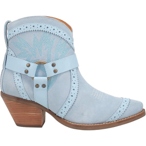 Gummy Bear Blue Suede Leather Booties w/ Embroidered Designs ~ Size 10 ~ Sample Sale
