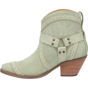 Gummy Bear Mint Suede Leather Booties w/ Embroidered Designs ~ Size 10 ~ SAMPLE SALE