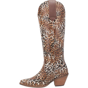 Cheetah Cowgirl Leather Fringe Knee High Boots (DS)