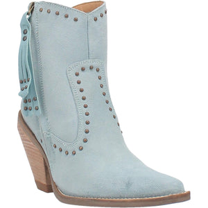 Classy N' Sassy Studded Blue Suede Booties (DS)
