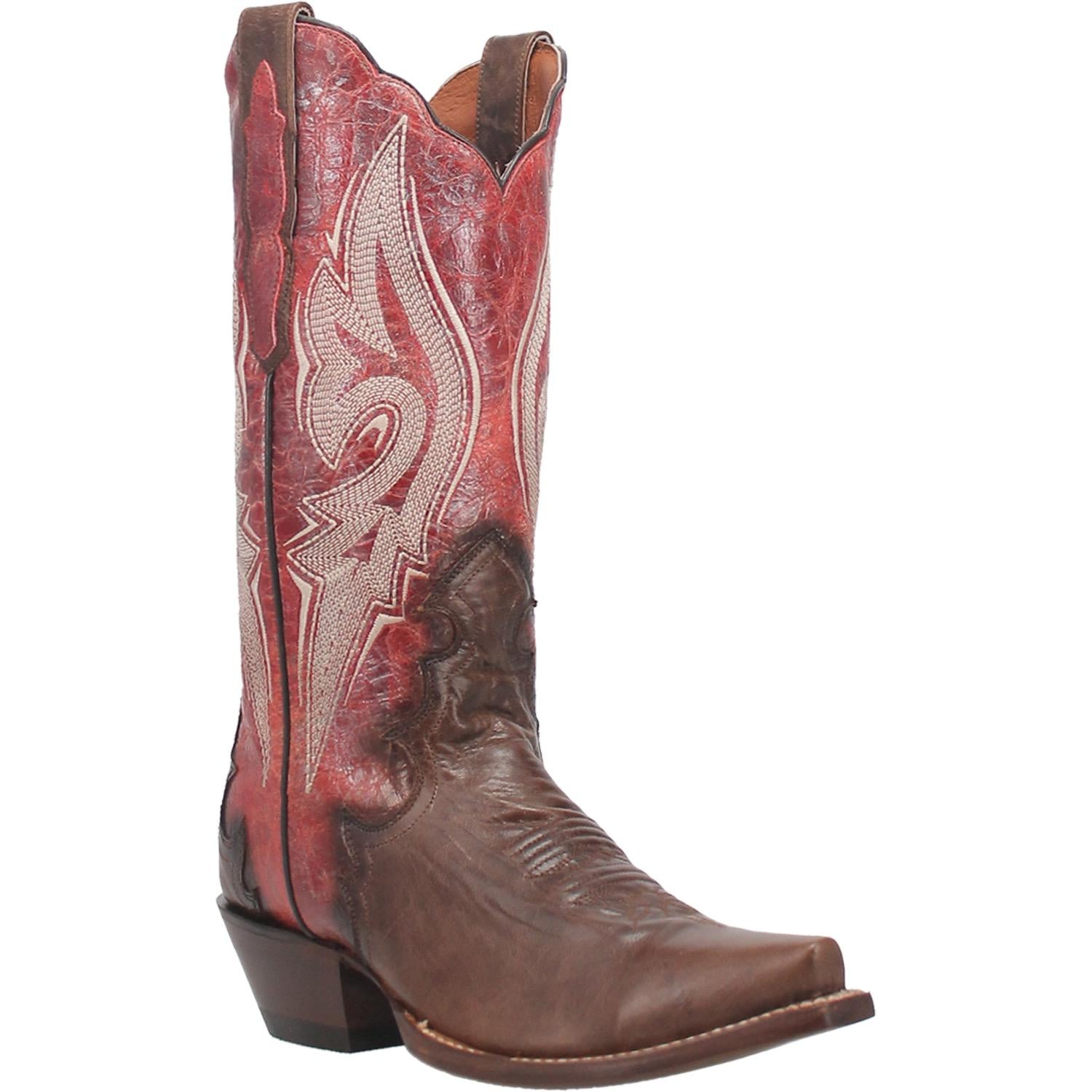 Zoli Brown & Red Leather Boots (DS)