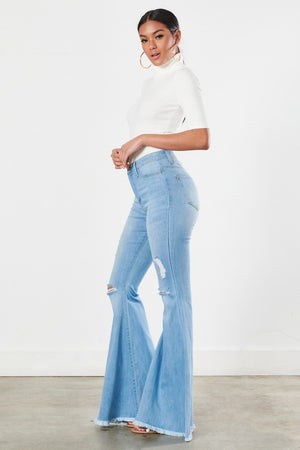 Come Closer Distressed Bell Bottom Flare Jeans (DS) FG VM