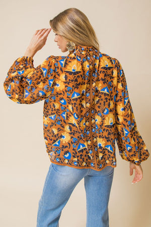 Librarian Chic Floral Printed Blouse