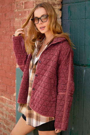 Tea Time Slouchy Quilted Button Up Jacket (DS) FG