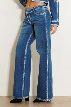 Riverwalk Blues Crossed Low Rise Wide Jeans (DS) FG