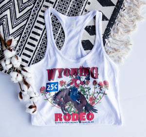 Wyoming Rodeo Racer Back Graphic Tank Top (DS) RBR