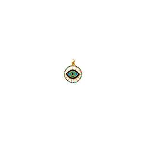 Watch Me Shine Gold, Enamel & Pavé Evil Eye Pendant/Charm