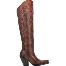Seductress Chestnut Stitched Leather Boots (DS)