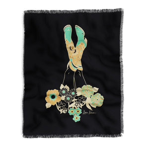 Love Stoned Cowboy Boots Emerald Throw Blanket (DS) DD