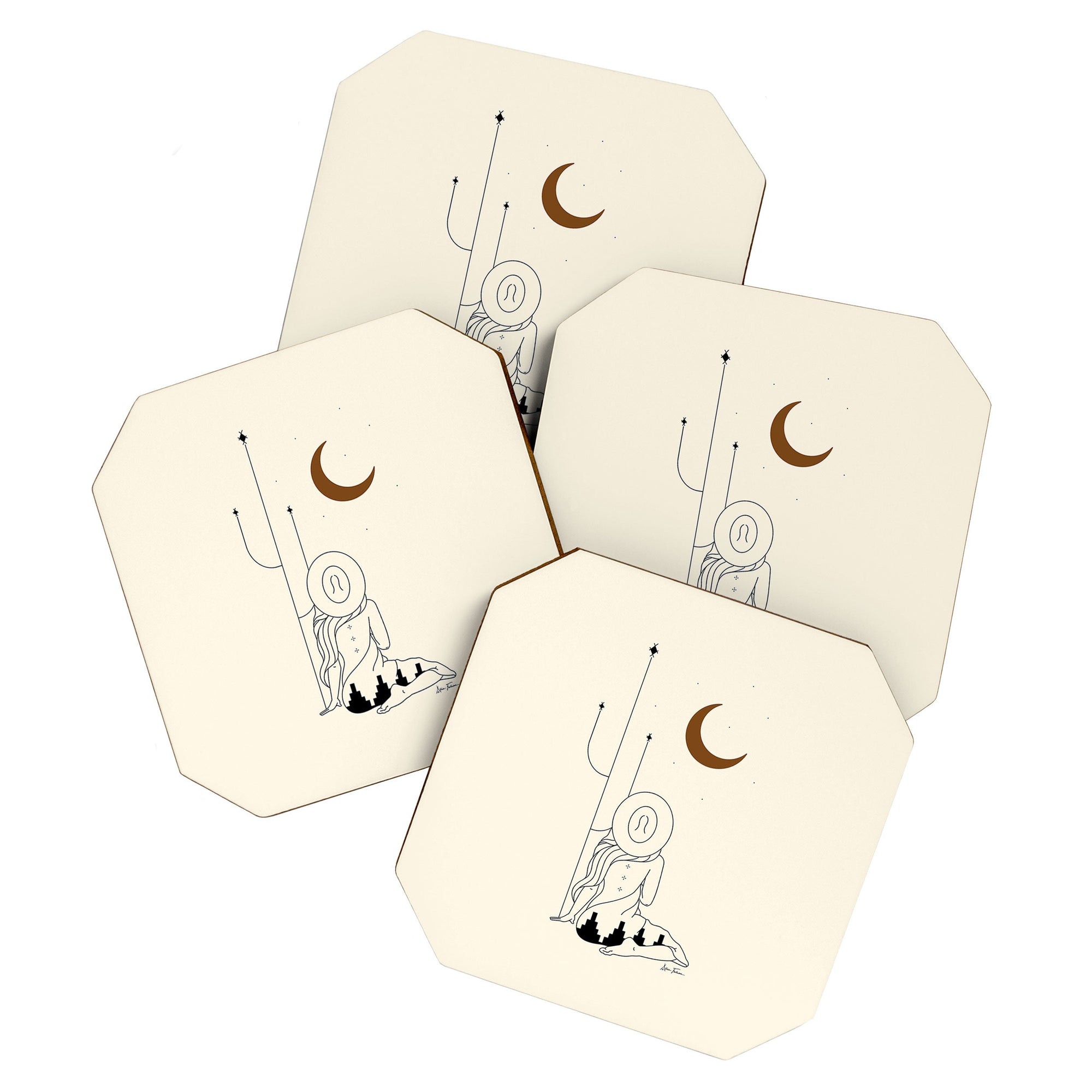 Talking To The Moon 4 Piece Coaster Set (DS) DD