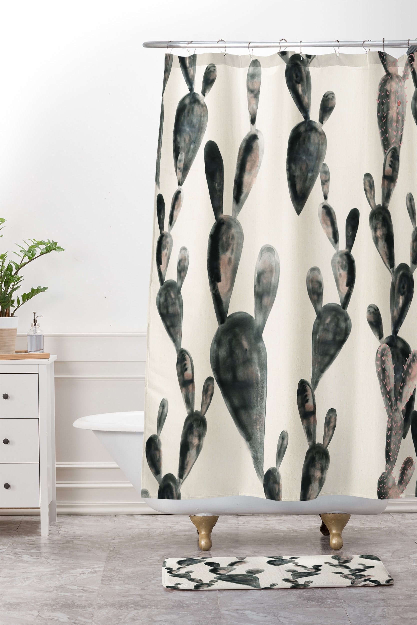 "Ole Midnight Cacti" Shower Curtain (DS)