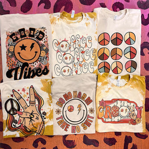 Groovy Peace Signs Graphic Tee (made 2 order) LC