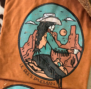 Ole Frontier Desert Cowgirl Graphic Tee (made 2 order) LC