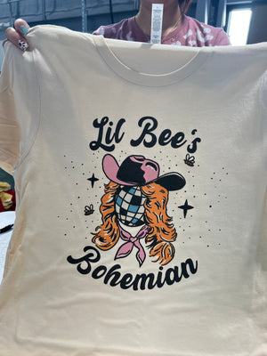 Lil Bee's Bohemian Disco Cowgirl Logo Graphic Tee (made 2 order) LC