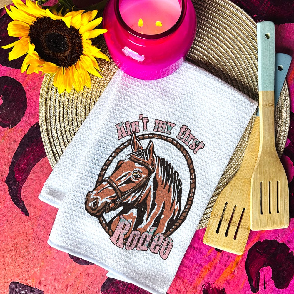 Ain't My First Rodeo Waffle Weave Decorative Hand Towel (DS) LC