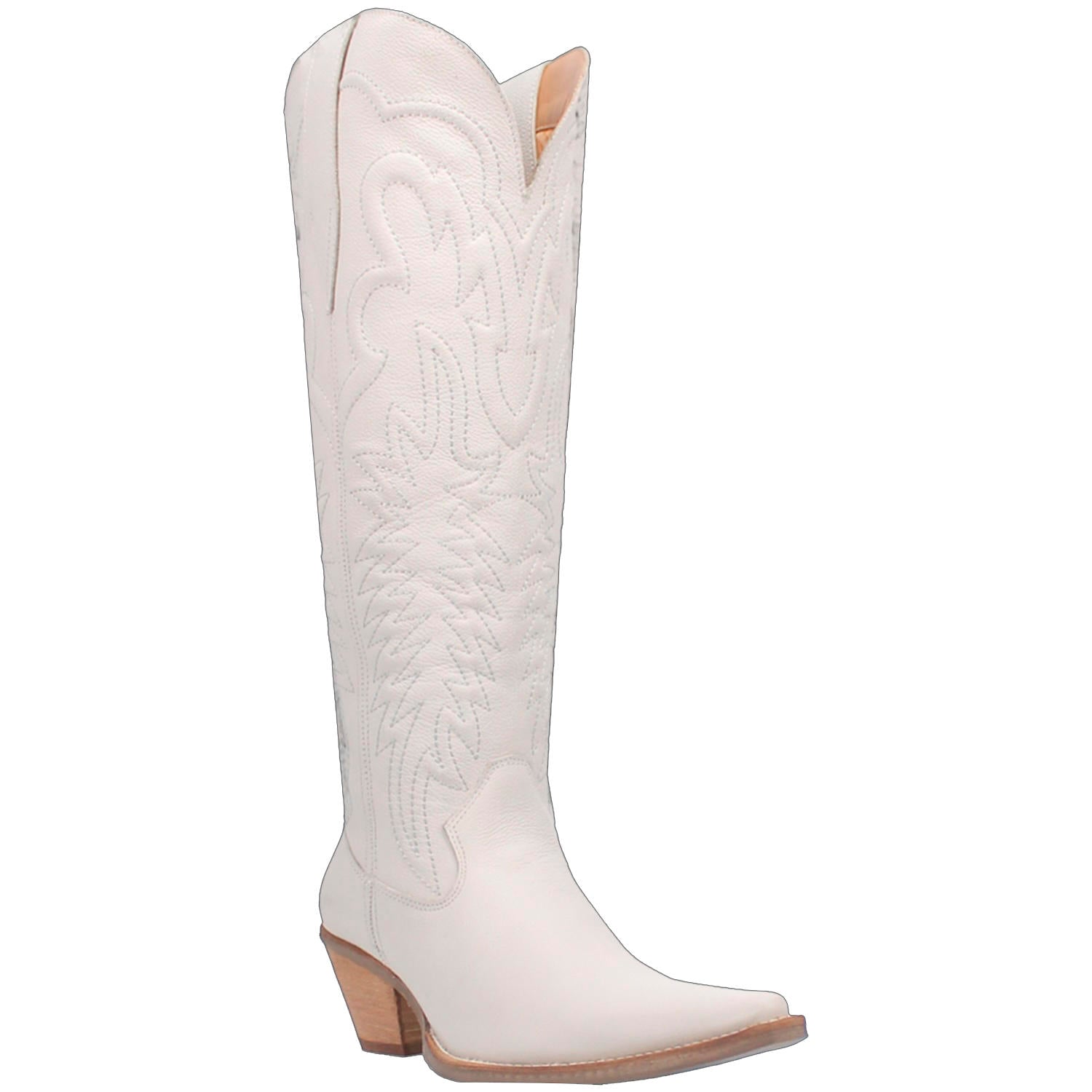 Raisin Kane White Leather Knee High Boots (DS)
