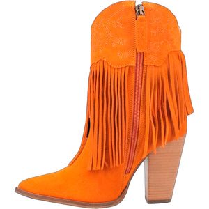 Crazy Train Orange Fringe & Leather Boots (DS)