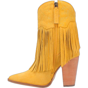 Crazy Train Yellow Fringe & Leather Boots (DS)