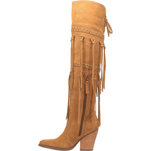 Witchy Woman Camel Leather Fringe Boots ~ SAMPLE SALE