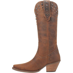 Talkin' Rodeo Brown Distressed Leather Studded Boots (DS)