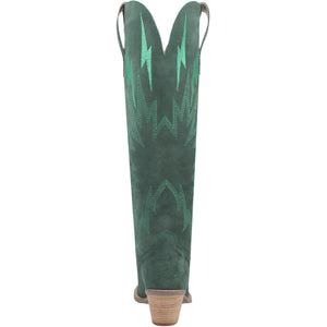 Thunder Road Green Suede Lightning Bolt Leather Boots (DS) ~ BACKORDER 11/15