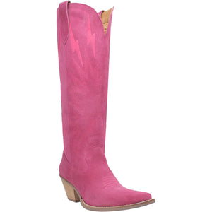 Thunder Road Fuchsia Suede Lightning Bolt Leather Boots (DS) ~ BACKORDER 2/20/24