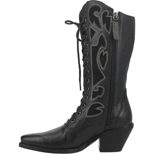 Gibson Girl Black Leather Edwardian Style Lace Up Leather Boots (DS)