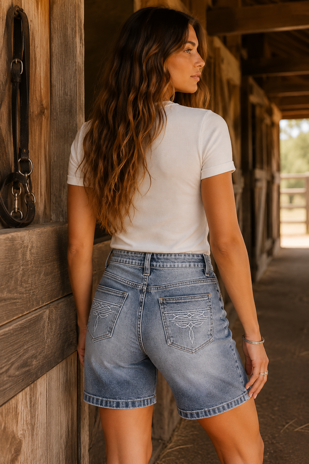 Stone Cold Boot Stitch Bermuda Shorts