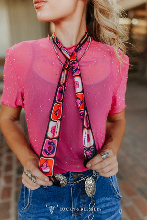 Wild Heart Silk Twilly Scarf